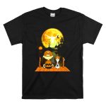 Texas Longhorns Halloween Charlie Brown Snoopy Full Moon Haunted Scene T Shirt 6.jpg
