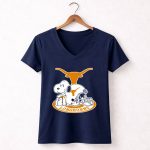 Texas Longhorns Snoopy Football Helmet 5 Womens V Neck.jpg