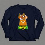 Texas Longhorns Snoopy Halloween Reading On Doghouse With Witch Woodstocks And Pumpkin 6 Long Sleeves.jpg