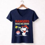 Texas Rangers Snoopy Makes Me Drink 5 Womens V Neck 1.jpg