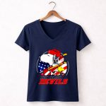 The New Jersey Devils Snoopy And Woodstock For 4th Of July 5 Womens V Neck.jpg