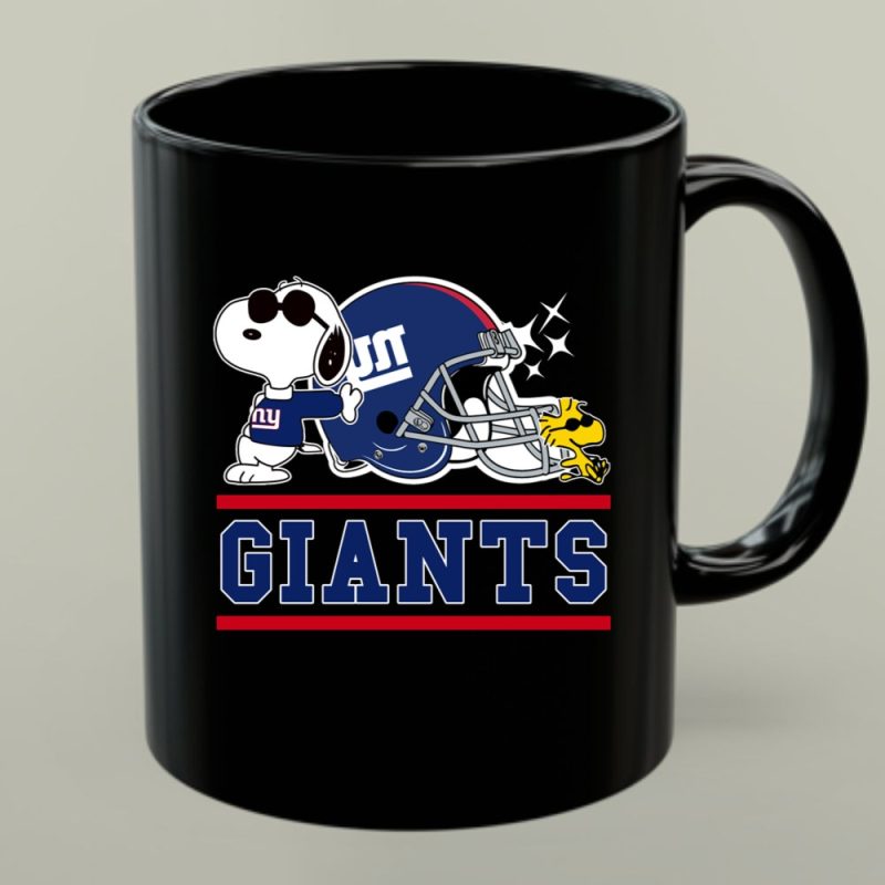 The New York Giants Joe Cool And Woodstock Snoopy Mashup 1 Mug 1.Jpg
