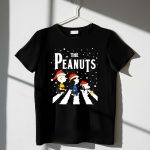 The Peanuts Christmas Abbey Road with Snoopy and Friends in Santa Hats 1 T Shirt 1.jpg