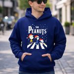 The Peanuts Christmas Abbey Road with Snoopy and Friends in Santa Hats 8 Hoodie 1.jpg