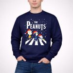 The Peanuts Christmas Abbey Road with Snoopy and Friends in Santa Hats T Shirt 3 1.jpg