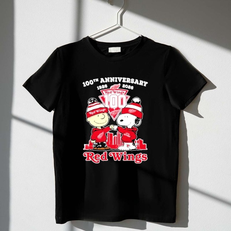 The Peanuts Fist Bump X Detroit Red Wings 100Th Anniversary 1926 2026 1 T Shirt