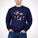 The Peanuts Snoopy And Friends Cheer For The Baltimore Ravens 3 Sweatshirt