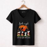 The Peanuts Snoopy and Friends Just a Girl who loves Fall 7 Womens V Neck