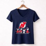 The Peanuts Snoopy and Friends New Jersey Devils Hocke 5 Womens V Neck.jpg