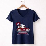 The Snoopy And Woodstock Ride The Colorado Avalanche Car 5 Womens V Neck.jpg