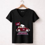 The Snoopy And Woodstock Ride The Colorado Avalanche Car 7 Womens V Neck.jpg