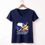 The St Louis Blues Snoopy And Woodstock For 4th Of July 5 Womens V Neck.jpg
