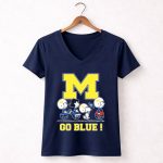 The peanuts michigan wolverines football go blue 5 Womens V Neck.jpg