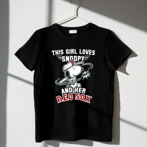 This Girl Loves Snoopy And Her Red Sox Shirt