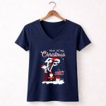 This Is My Christmas Snoopy Paint Logo Atlanta Falcons 5 Womens V Neck