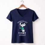 This Is My Lucky Shirt Peanuts St Patricks Day Snoopy Clover 5 Womens V Neck