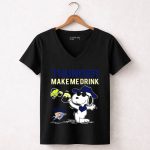 Thunder Make Me Drink Snoopy Oklahoma City Thunder Fans 6 Womens V Neck