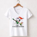 Tis The Season To Be Grateful Snoopy Grateful Dead Santa Hat Guitar 5 Womens V Neck 1.jpg
