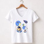 Titans Football Snoopy and Friends Helmet Walk 5 Womens V Neck