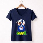 Toronto Blue Jays Halloween Peanuts Snoopy Witch Pumpkin 5 Womens V Neck.jpg