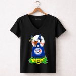 Toronto Blue Jays Halloween Peanuts Snoopy Witch Pumpkin 7 Womens V Neck.jpg