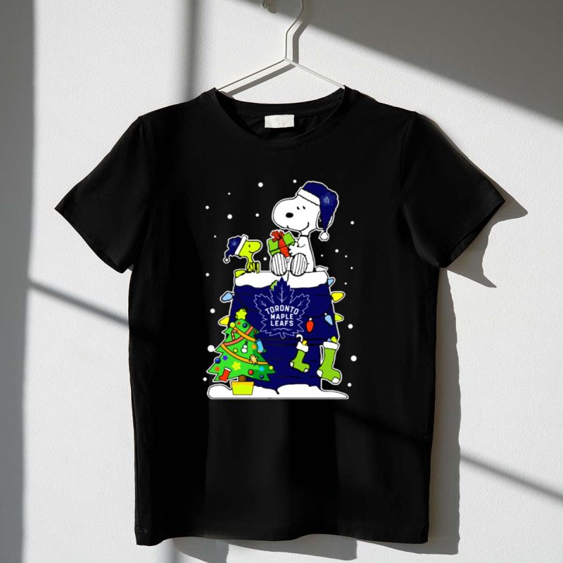 Toronto Maple Leafs Snoopy Christmas Theme With Woodstock And Holiday Tree Decorations 1 T Shirt
