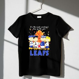 Toronto Maple Leafs X Peanuts Snoopy Autumn Its The Most Wonderful Time Of The Year Shirt