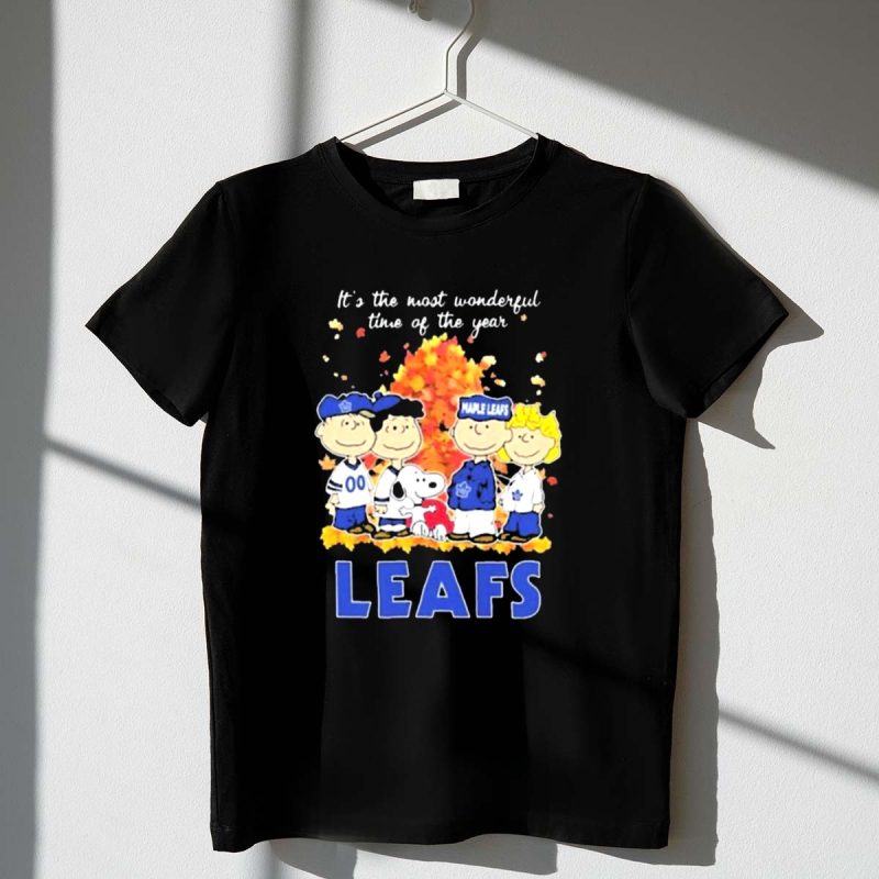 Toronto Maple Leafs X Peanuts Snoopy Autumn Its The Most Wonderful Time Of The Year 1 T Shirt