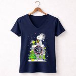 Toronto Raptors Snoopy Christmas Peanuts Holiday Basketball Gift 5 Womens V Neck