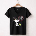 Toronto Raptors Snoopy Woodstock Pilgrim Hats Peanuts Basketball 6 Womens V Neck