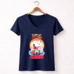 Trick Treat Snoopy Teams Kansas City Chiefs Halloween 5 Womens V Neck