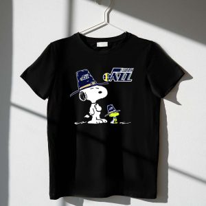 Utah Jazz Snoopy and Woodstock in Oversized Hats 1 T Shirt