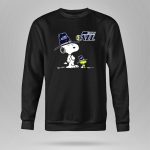 Utah Jazz Snoopy and Woodstock in Oversized Hats 9 Hoodie