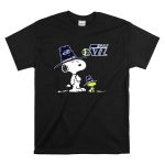 Utah Jazz Snoopy and Woodstock in Oversized Hats T Shirt 6