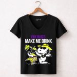 Vikings Snoopy Make Me Drink Fun 7 Womens V Neck