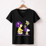 Vikings Snoopy and Woodstock Football Team Fans 7 Womens V Neck