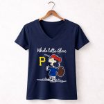 Vintage Pittsburgh Pirates Snoopy Peanuts 5 Womens V Neck.jpg