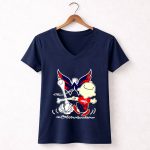 Washington Capitals Snoopy and Charlie Brown dancing 5 Womens V Neck.jpg