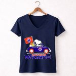 Washington Wizards Snoopy Driving Car with Basketball 5 Womens V Neck