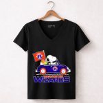 Washington Wizards Snoopy Driving Car with Basketball 6 Womens V Neck