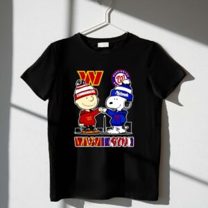 Washington City Skyline Charlie Brown Commanders And Snoopy Nationals Shirt