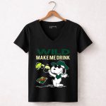 Wild Make Me Drink Snoopy Minnesota Wild Fans 7 Womens V Neck.jpg
