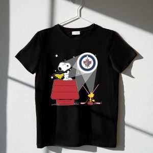 Winnipeg Jets Snoopy Woodstock Hockey Doghouse Spotlight 1 T Shirt.jpg