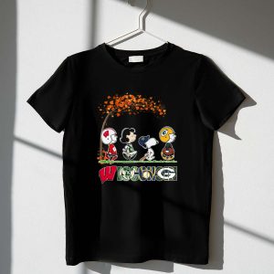 Wisconsin And Other Sport Teams Snoopy Under The Fall Tree 1 T Shirt
