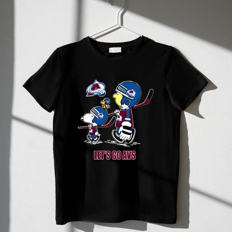 Woodstock Snoopy Charlie Brown Walking Colorado Avalanche Lets Go Avs 1 T Shirt.jpg
