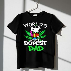 Worlds Dopest Dad Snoopy with Cannabis Leaf and Bong 1 T Shirt