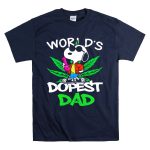 Worlds Dopest Dad Snoopy with Cannabis Leaf and Bong T Shirt 7