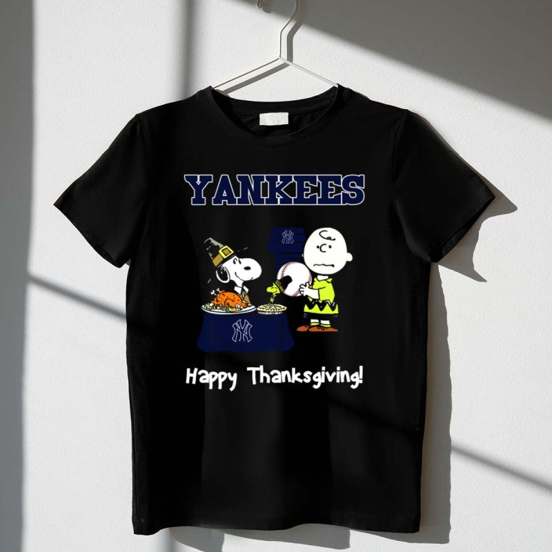 Yankees Snoopy Charlie Brown Happy Thanksgiving 1 T Shirt