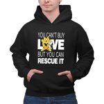 You Cant Buy Love But You Can Rescue It Snoopy with Orange Paw Heart and Awareness 2 Hoodie