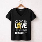 You Cant Buy Love But You Can Rescue It Snoopy with Orange Paw Heart and Awareness 5 Womens V Neck1